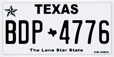 TX license plate BDP4776
