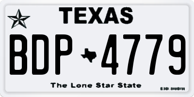 TX license plate BDP4779