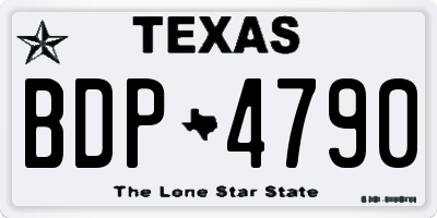 TX license plate BDP4790
