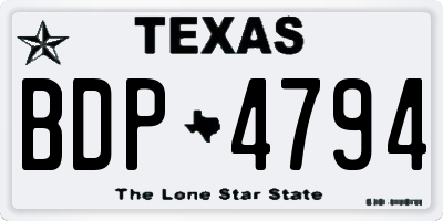 TX license plate BDP4794