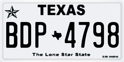 TX license plate BDP4798