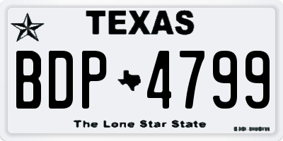 TX license plate BDP4799