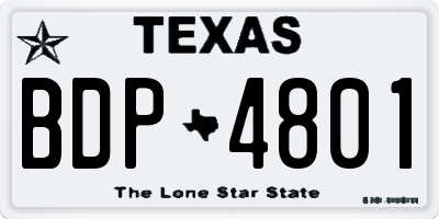 TX license plate BDP4801