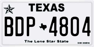 TX license plate BDP4804
