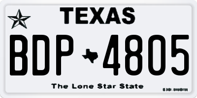 TX license plate BDP4805