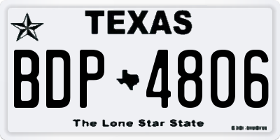 TX license plate BDP4806