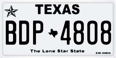 TX license plate BDP4808