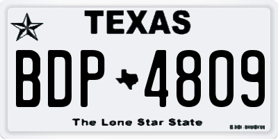 TX license plate BDP4809