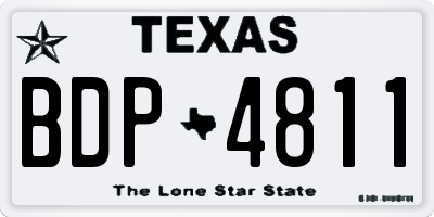 TX license plate BDP4811