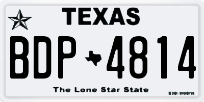TX license plate BDP4814
