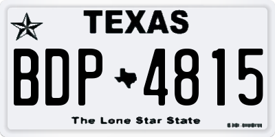 TX license plate BDP4815