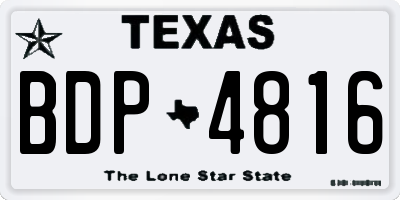TX license plate BDP4816