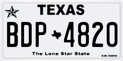 TX license plate BDP4820