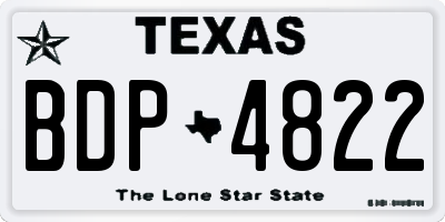 TX license plate BDP4822