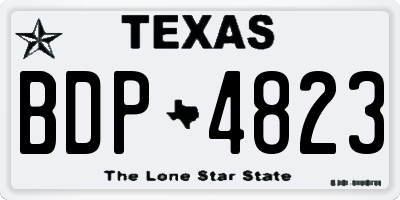 TX license plate BDP4823