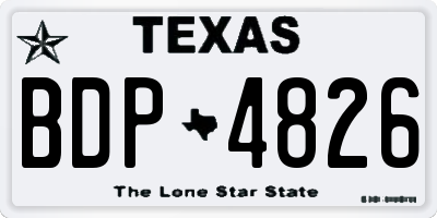 TX license plate BDP4826
