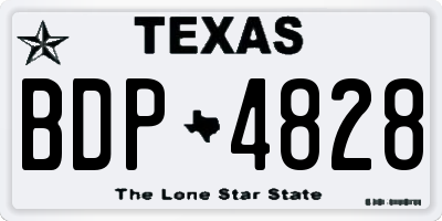 TX license plate BDP4828