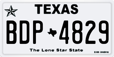 TX license plate BDP4829