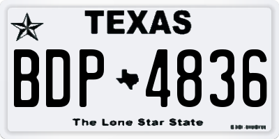 TX license plate BDP4836