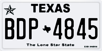 TX license plate BDP4845