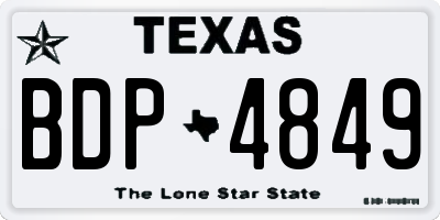 TX license plate BDP4849