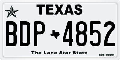 TX license plate BDP4852