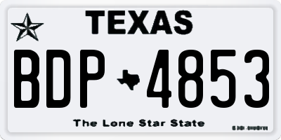 TX license plate BDP4853