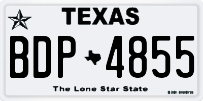 TX license plate BDP4855