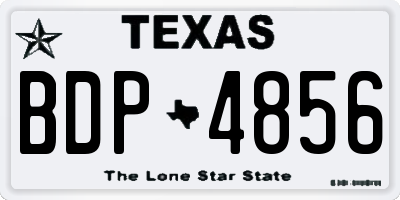 TX license plate BDP4856
