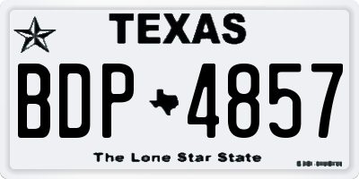 TX license plate BDP4857