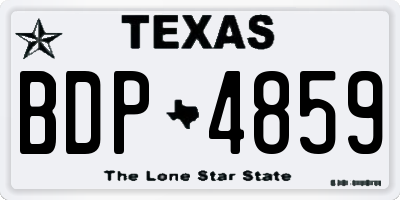 TX license plate BDP4859