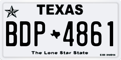 TX license plate BDP4861
