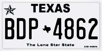 TX license plate BDP4862