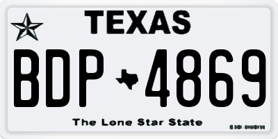 TX license plate BDP4869