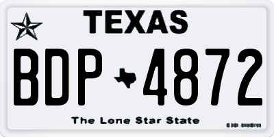 TX license plate BDP4872