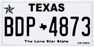 TX license plate BDP4873