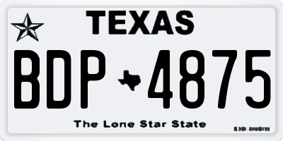 TX license plate BDP4875