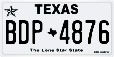 TX license plate BDP4876