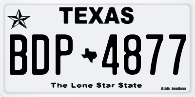 TX license plate BDP4877
