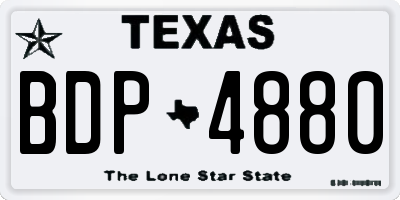 TX license plate BDP4880