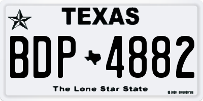 TX license plate BDP4882