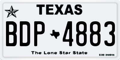 TX license plate BDP4883