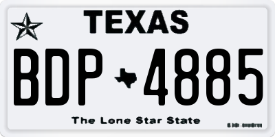 TX license plate BDP4885