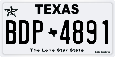 TX license plate BDP4891