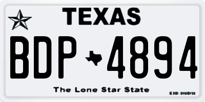 TX license plate BDP4894