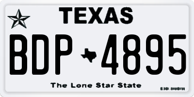 TX license plate BDP4895