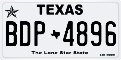 TX license plate BDP4896
