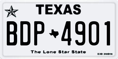 TX license plate BDP4901