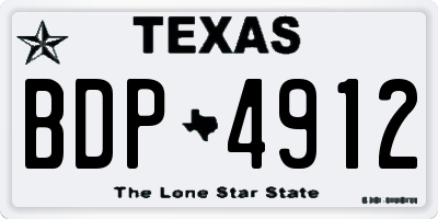 TX license plate BDP4912