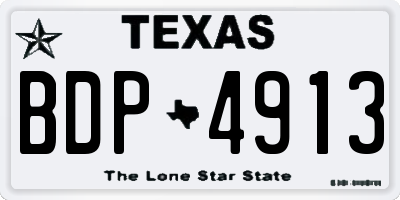 TX license plate BDP4913